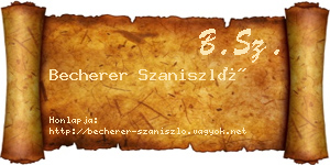 Becherer Szaniszló névjegykártya